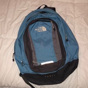 Light blue North Face backpack